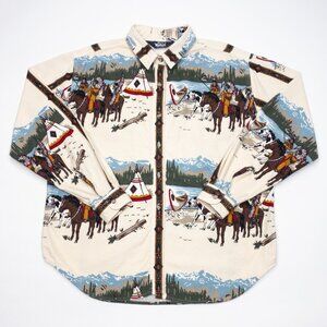 Vintage Woolrich Flannel Shirt Women's XL Western Native American Long Sleeve